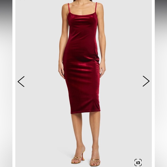 Reformation Merel Velvet Dress in Red Sz.M - Picture 10 of 13